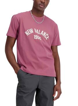 T-Shirt New Balance Essvartee Rosa per Uomo