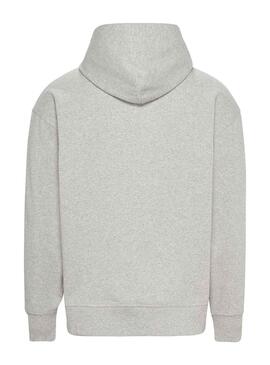 Felpa Tommy Jeans Relaxed Signature Grigio Uomo