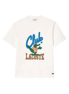 T-Shirt Lacoste Club Relaxed Bianco Uomo Donna