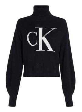 Pullover Calvin Klein Jeans Blown CK Nero Donna