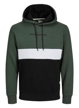 Felpa Jack & Jones Reid Block Verde Uomo