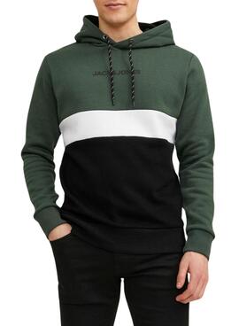 Felpa Jack & Jones Reid Block Verde Uomo