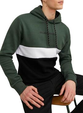 Felpa Jack & Jones Reid Block Verde Uomo