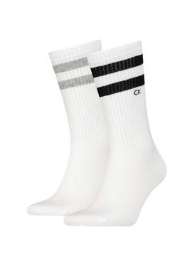 Pack 2 Calzini Calvin Klein Men Calzino Stripes