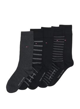 Pack 5 Calzini Tommy Hilfiger Men Sock Nero