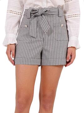 Short Naf Naf Quadri Laccio Grigio per Donna