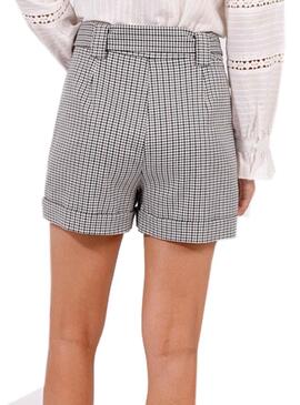 Short Naf Naf Quadri Laccio Grigio per Donna