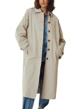 Trench Vila Vibalinja Beige per Donna