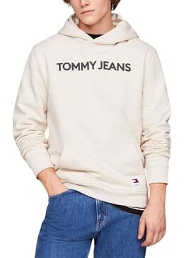 Felpa Tommy Jeans Reg Bold Beige Uomo