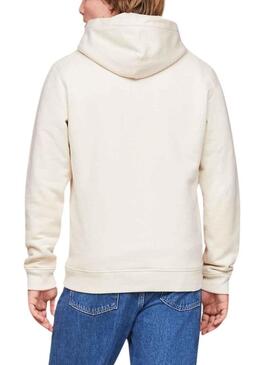 Felpa Tommy Jeans Reg Bold Beige Uomo