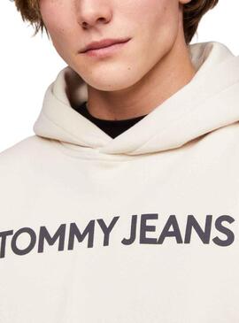 Felpa Tommy Jeans Reg Bold Beige Uomo