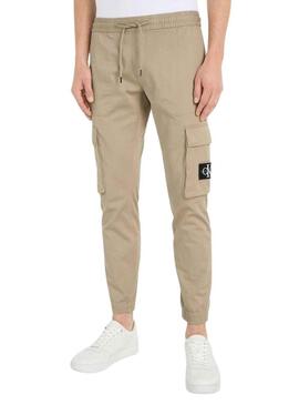 Pantaloni Calvin Klein Cargo Beige per Uomo