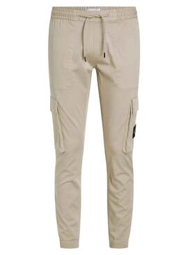 Pantaloni Calvin Klein Cargo Beige per Uomo