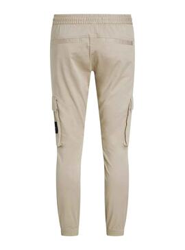 Pantaloni Calvin Klein Cargo Beige per Uomo