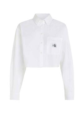 Camicia Calvin Klein Cropped Bianco per Donna