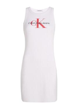 Abito Calvin Klein Archival Monologue Bianco per Donna.