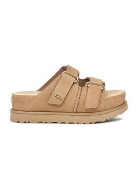 Sandali UGG Goldenstar in camoscio color cammello per donna.