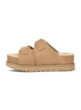 Sandali UGG Goldenstar in camoscio color cammello per donna.