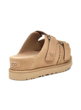 Sandali UGG Goldenstar in camoscio color cammello per donna.