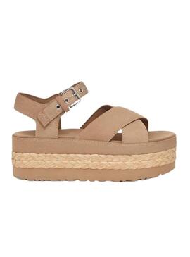 Sandali UGG Aubrey caviglia beige per donna.