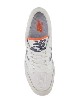 Scarpe da ginnastica New Balance 480 Bianche Grigie per Uomo