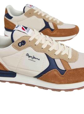 Scarpe Pepe Jeans Brit Mix Marrone per uomo