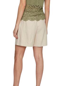 Shorts Vila Jolanda Beige per Donna