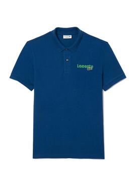 Maglietta polo Lacoste retro blu per uomo