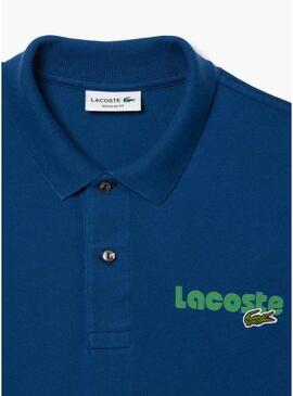 Maglietta polo Lacoste retro blu per uomo