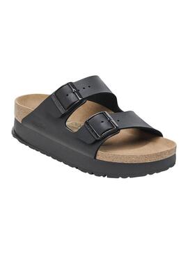 Sandali Birkenstock Arizona Platform Nero per Donna