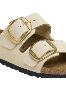 Sandali Birkenstock Arizona con fibbia beige per donna