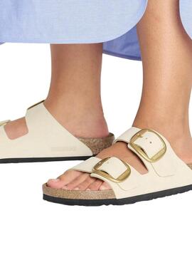 Sandali Birkenstock Arizona con fibbia beige per donna