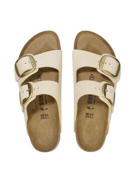 Sandali Birkenstock Arizona con fibbia beige per donna