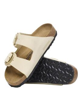 Sandali Birkenstock Arizona con fibbia beige per donna