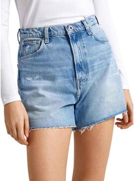 Shorts Peje Jeans in denim a-line rotti per donna.