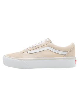 Scarpe da ginnastica Vans Old Skool beige per donna