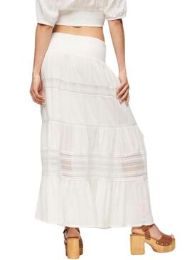 Gonna Superdry Ibiza Maxi Bianca per Donna