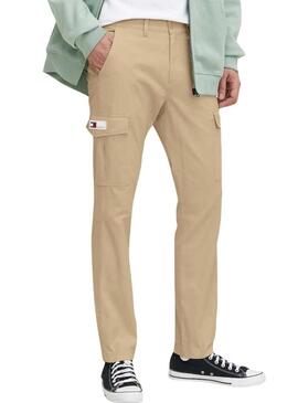 Pantaloni Tommy Jeans Austin Cargo Beige per Uomo