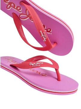 Infradito Pepe jeans Bay Beach Brand Rosa Per Donna