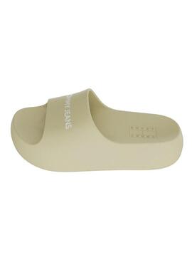 Ciabatte Tommy Jeans Chunky Flatform Gialle per Donna