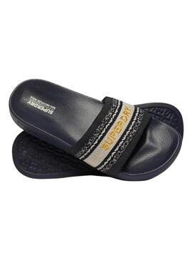 Ciabatte Superdry Vegan Webbing Pool Navy per Donna