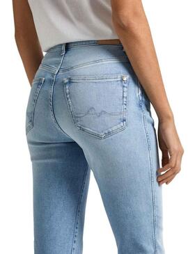 Jeans slim Pepe Jeans in denim blu per donna