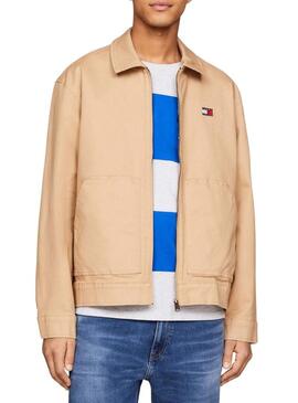 Giacca Tommy Jeans Reg Cotton Beige per uomo