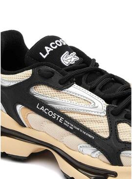 Scarpa da ginnastica Lacoste L003 beige per donna.