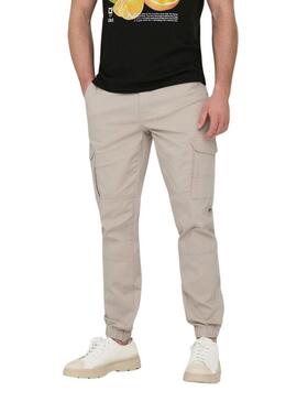 Pantaloni Only and Sons Carter beige per uomo.