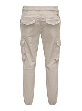 Pantaloni Only and Sons Carter beige per uomo.