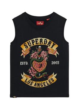 Maglietta Superdry Tattoo Tank nera per donna