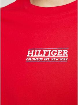 Maglietta Tommy Hilfiger Columbus Rossa per Uomo