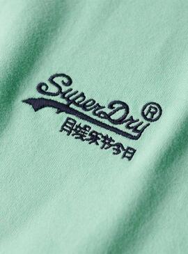 Maglietta Superdry Organic Logo Verde per Uomo