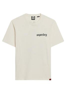 Maglietta Superdry Tatto Graphic Loose Bianca per Uomo